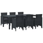 vidaXL Ensemble de salle à manger de jardin 7 Pièces Anthracite