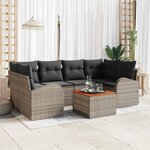 vidaXL Ensemble de canapé de jardin 7 Pièces Gris