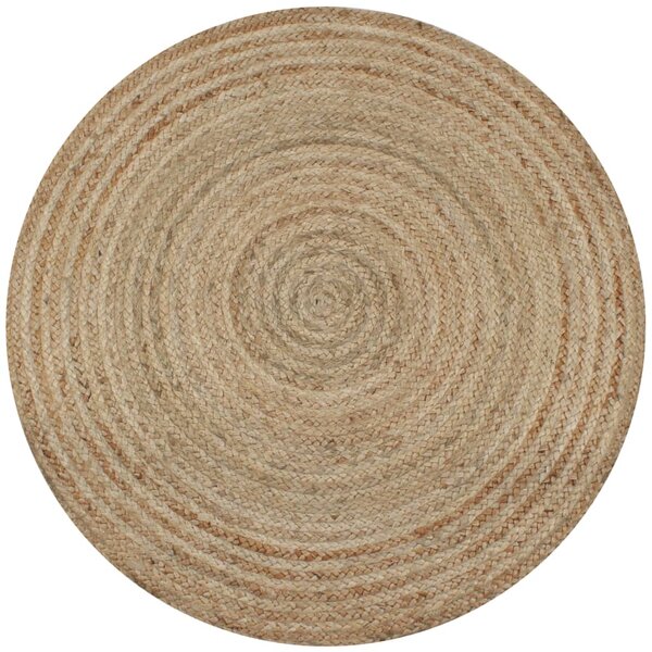 vidaXL Tapis Jute tressé 90 cm rond