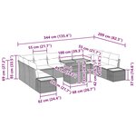 Ensemble de Canapé de Jardin 11 Pièces avec Coussins Beige Poly Rattan