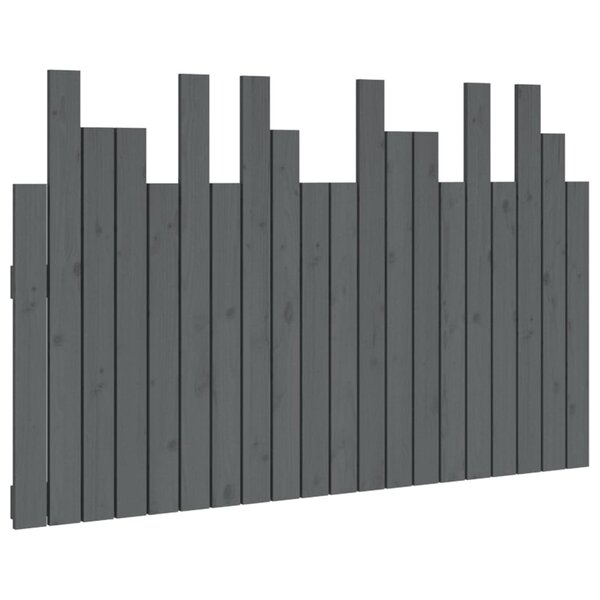 vidaXL Tête de lit murale Gris 127 5x3x80 cm Bois massif de pin
