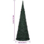 vidaXL Sapin de Noël artificiel pré-éclairé avec guirlandes vert 180cm