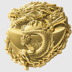 DRAGON DE LA PROSPERITE Pièce de monnaie en argent plaqué or de 1 once 5000 Francs Tchad 2025