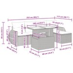 vidaXL Salon de jardin 6 Pièces avec coussins noir résine tressée