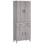 vidaXL Buffet haut Sonoma gris 69 5x34x180 cm Bois d'ingénierie