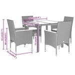 vidaXL Ensemble à manger de jardin et coussins 5Pièces beige rotin acacia