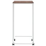 vidaXL Table d'appoint avec roues Blanc 40x30x63 5cm Bois d'ingénierie