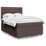 vidaXL Sommier à lattes de lit avec matelas Marron foncé 140x190 cm