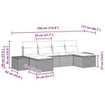 vidaXL Ensemble de canapé de jardin 6 Pièces Gris clair Poly rotin