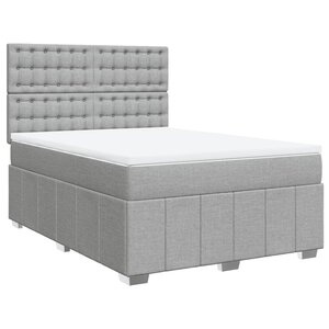 vidaXL Sommier à lattes de lit avec matelas Gris clair 160x200cm Tissu