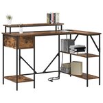 vidaXL Bureau Chêne fumé 120 x 79 x 86 5 cm Bois d'ingénierie