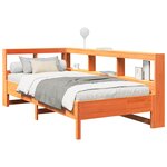 vidaXL Lit bibliothèque sans matelas cire marron 90x190 cm pin massif