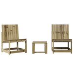 vidaXL Salon de jardin 3 Pièces bois de pin imprégné
