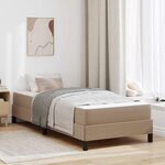 vidaXL Cadre de lit avec matelas Cappuccino 90 x 190 cm tissu