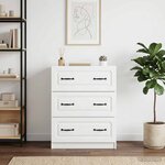 vidaXL Armoire à tiroirs Blanc brillant 66 x 34 5 x 87 cm