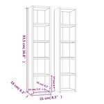 vidaXL Armoires à CD 2 Pièces Noir 21x16x93 5 cm Bois d'ingénierie