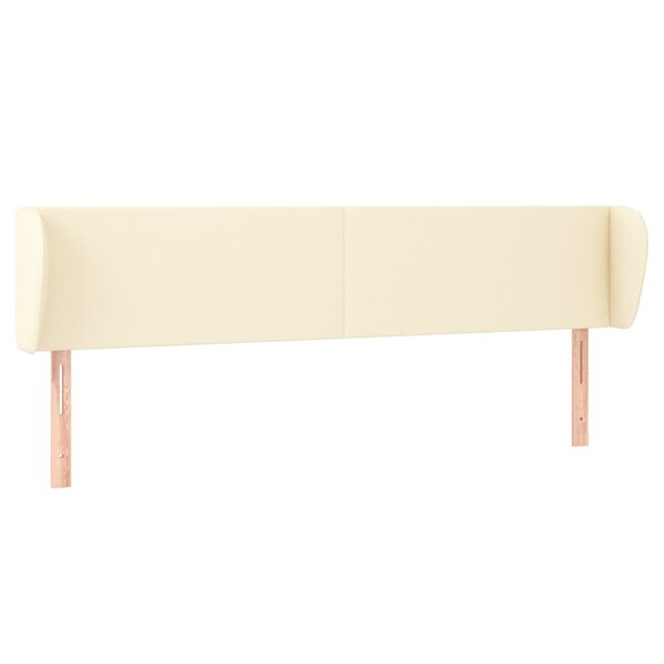 vidaXL Tête de lit avec oreilles Crème 163x23x78/88 cm Similicuir