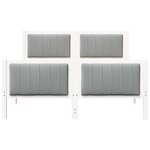 vidaXL Cadre de lit avec tête de lit Blanc et gris clair 135 x 190 cm