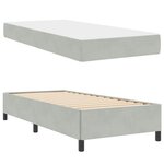 vidaXL Cadre de lit avec matelas Gris clair 90 x 190 cm tissu