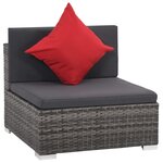 vidaXL Salon de jardin 8 Pièces avec coussins résine tressée gris