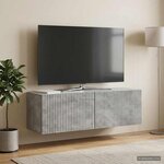 vidaXL Meuble TV mural Gris béton 98 x 31 x 30 cm Bois d'ingénierie