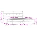 vidaXL Cadre de lit en métal sans matelas chêne marron 180x200 cm