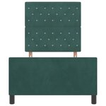 vidaXL Cadre de lit avec tête de lit Vert foncé 90 x 200 cm Velours