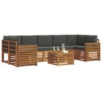 vidaXL Ensemble de canapés d'extérieur 8 Pièces Naturel et Anthracite