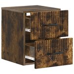 vidaXL Cabinet de chevet mural Chêne fumé 34 5 x 33 x 40 cm