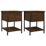 vidaXL Tables de chevet 2 Pièces chêne marron 34x35 5x45 cm