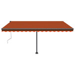 vidaXL Auvent automatique capteur de vent LED 450x350 cm Orange marron
