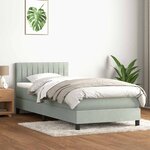 vidaXL Sommier à lattes de lit et matelas gris clair 80x220 cm velours