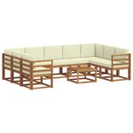 vidaXL Ensemble de canapés d'extérieur 10 Pièces Naturel et Crème