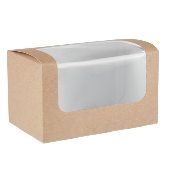 Lot de 500 boîtes sandwich kraft compostable avec fenêtre - colpac -  - papier