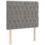 vidaXL Tête de lit à LED Gris clair 90x7x118/128 cm Velours