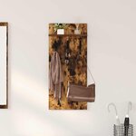 vidaXL Porte-manteau mural avec étagère Chêne fumé 90 x 40 x 10 cm