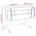 vidaXL Lit pour bébé avec matelas Gris clair Tissu de lin