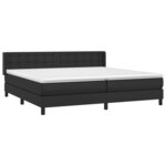 vidaXL Sommier à lattes de lit avec matelas Noir 200x200 cm Similicuir