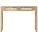 vidaXL Table console 110x30x75 cm bois de manguier massif blanchi