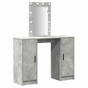 vidaXL Table de Toilette avec stockage Gris clair 102 x 33 x 135 cm