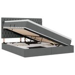 vidaXL Lit de rangement LED avec matelas Gris foncé 180 x 200 cm Tissu