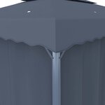 vidaXL Tonnelle avec rideau et guirlande lumineuse LED 3x3m Anthracite
