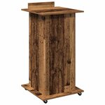 vidaXL Podium avec roue Bois ancien 55 x 55 x 107 cm Bois d'ingénierie