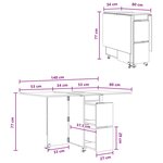 vidaXL Table à dîner 2 Pièces 140 x 80 x 77 cm Bois d'ingénierie