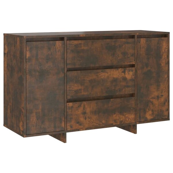 vidaXL Buffet avec 3 tiroirs chêne fumé 120x41x75 cm bois d'ingénierie