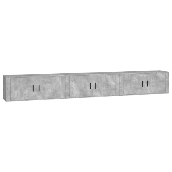 vidaXL Meubles TV muraux 3 Pièces gris béton 100x34 5x40 cm