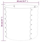 vidaXL Jardinière de jardin Acier enduit de poudre 40x40x36 cm Gris