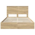 vidaXL Lit de Rangement Chêne Sonoma 140 x 190 cm Bois d'ingénierie