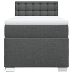 vidaXL Sommier à lattes de lit avec matelas Gris foncé 100x200cm Tissu