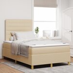 vidaXL Lit Box Spring avec Matelas et LED Crème 120x200 cm Tissu